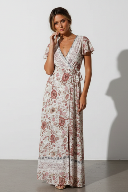 Printed Long Dress - Sexy Floral Maxi Dress