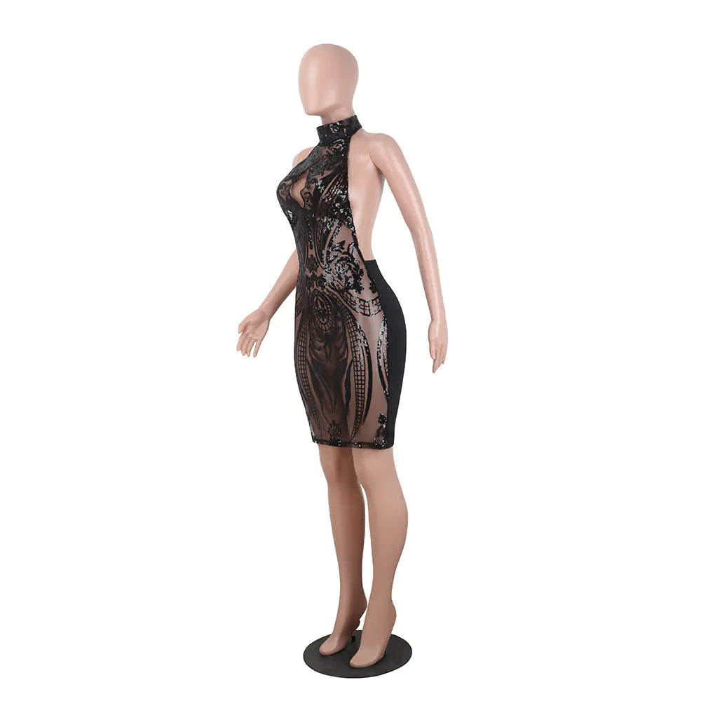 Black lace dress on a mannequin 