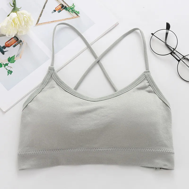 Seamless Double Cross Shoulder Strap Sport Bra
