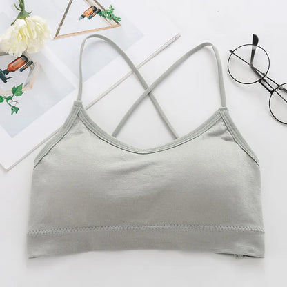 Seamless Double Cross Shoulder Strap Sport Bra